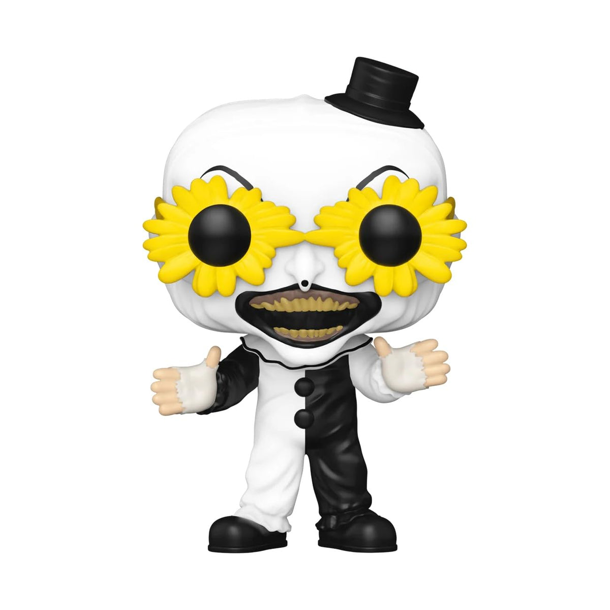 Terrifier Pop Funko figure featuring a character with sunflower glasses. Available for order online now!