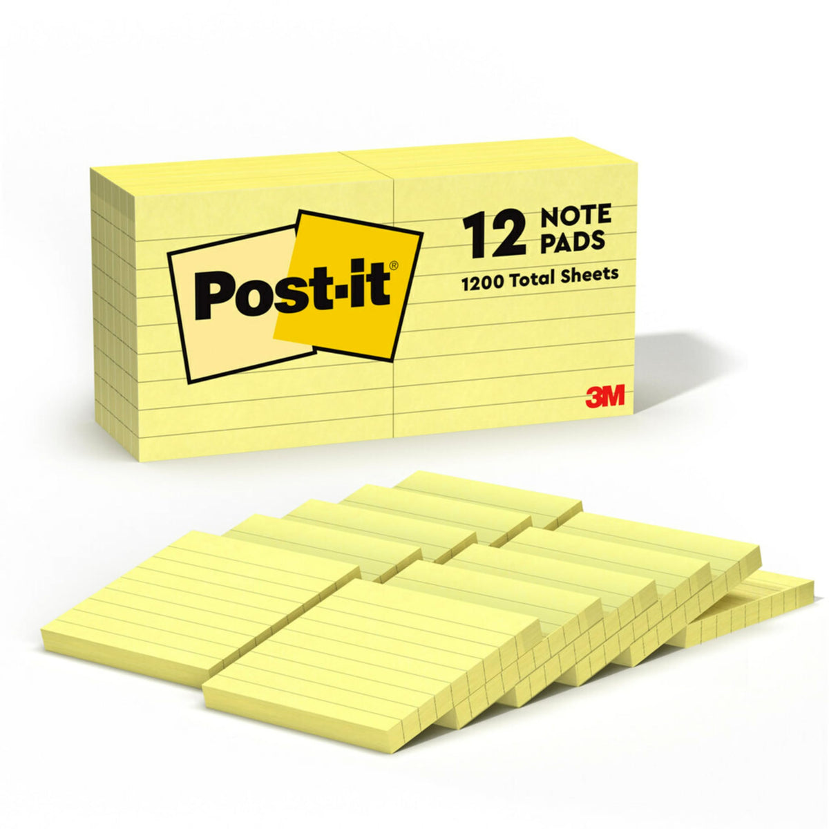 Discover the premium imported Post-it Notes in Canary Yellow, featuring 12 note pads with 1200 sheets, available at Curat Cart.