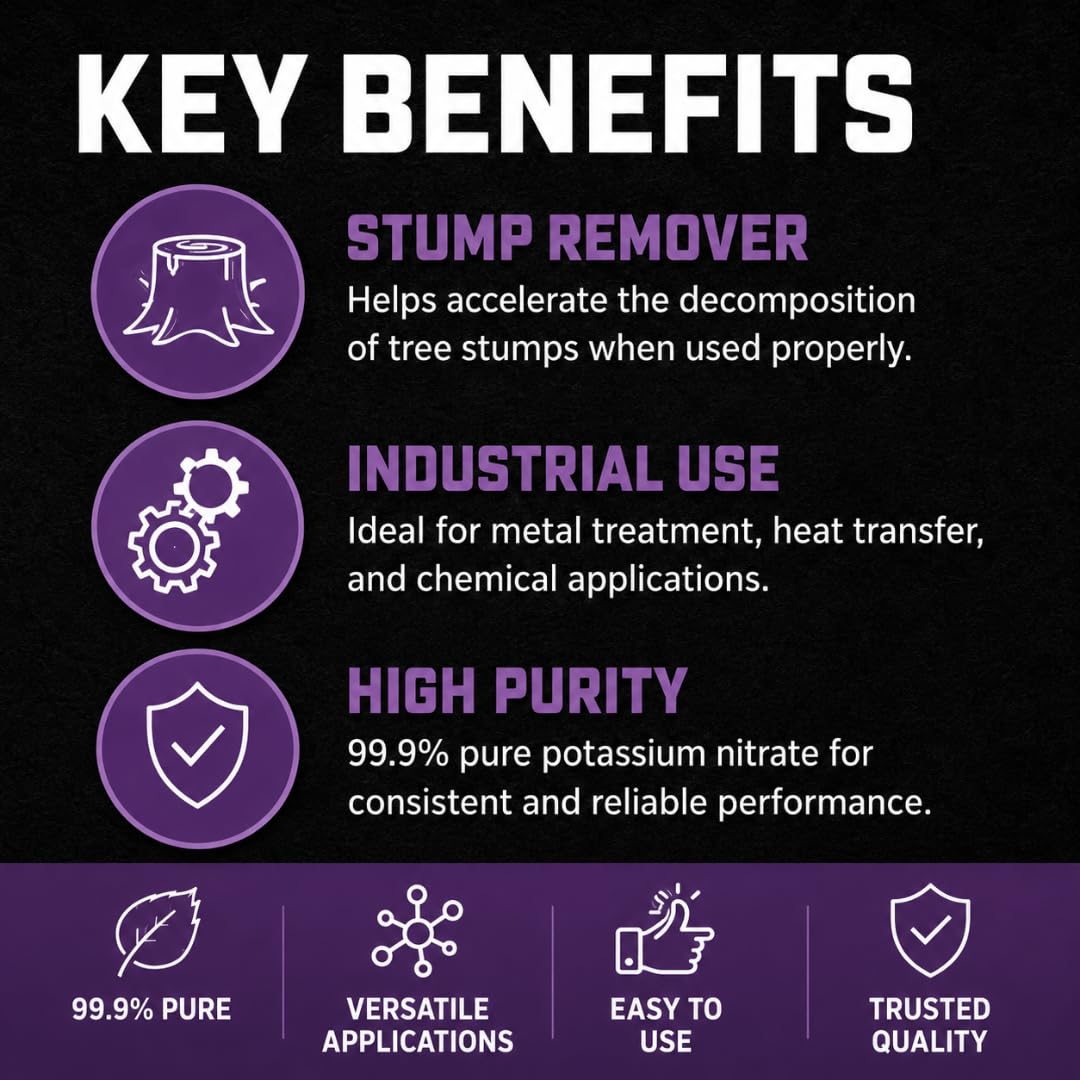 Potassium Nitrate Stump Remover enhances decomposition for effective tree care. Perfect for industrial use. Available at Curat Cart.