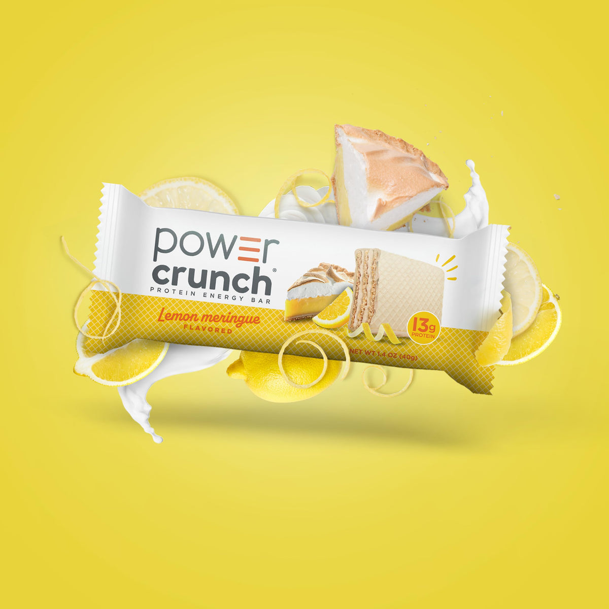 Discover the exclusive Power Crunch Protein Bar Lemon, featuring 13g protein and a refreshing lemon meringue flavor, only at Curat Cart.