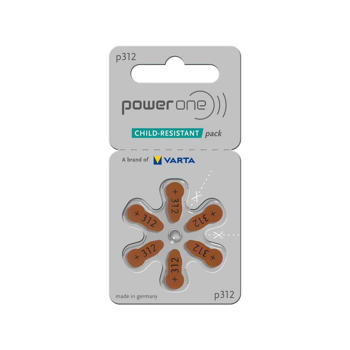 Power One Zinc P312 Hearing Aid Battery, 100% Authentic and available in India at Curat Cart. Trustworthy quality for your hearing needs.
