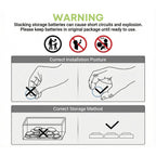 Detailed warning for POWEROWL CR1632 Lithium Batteries on safe handling and storage, ensuring product integrity. Available at Curat Cart.