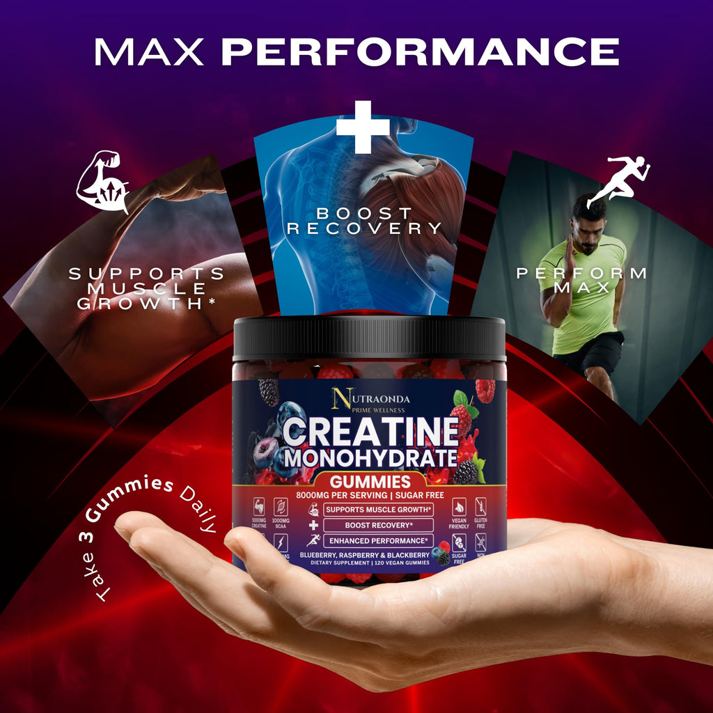 Premium Pre-Workout Gummies for muscle growth in official packaging, designed to enhance performance and boost recovery. Available at Curat Cart.