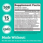 Premium prebiotics and probiotics for digestive health in high-quality packaging from Curat Cart, featuring 50 billion CFUs and 15 strains.