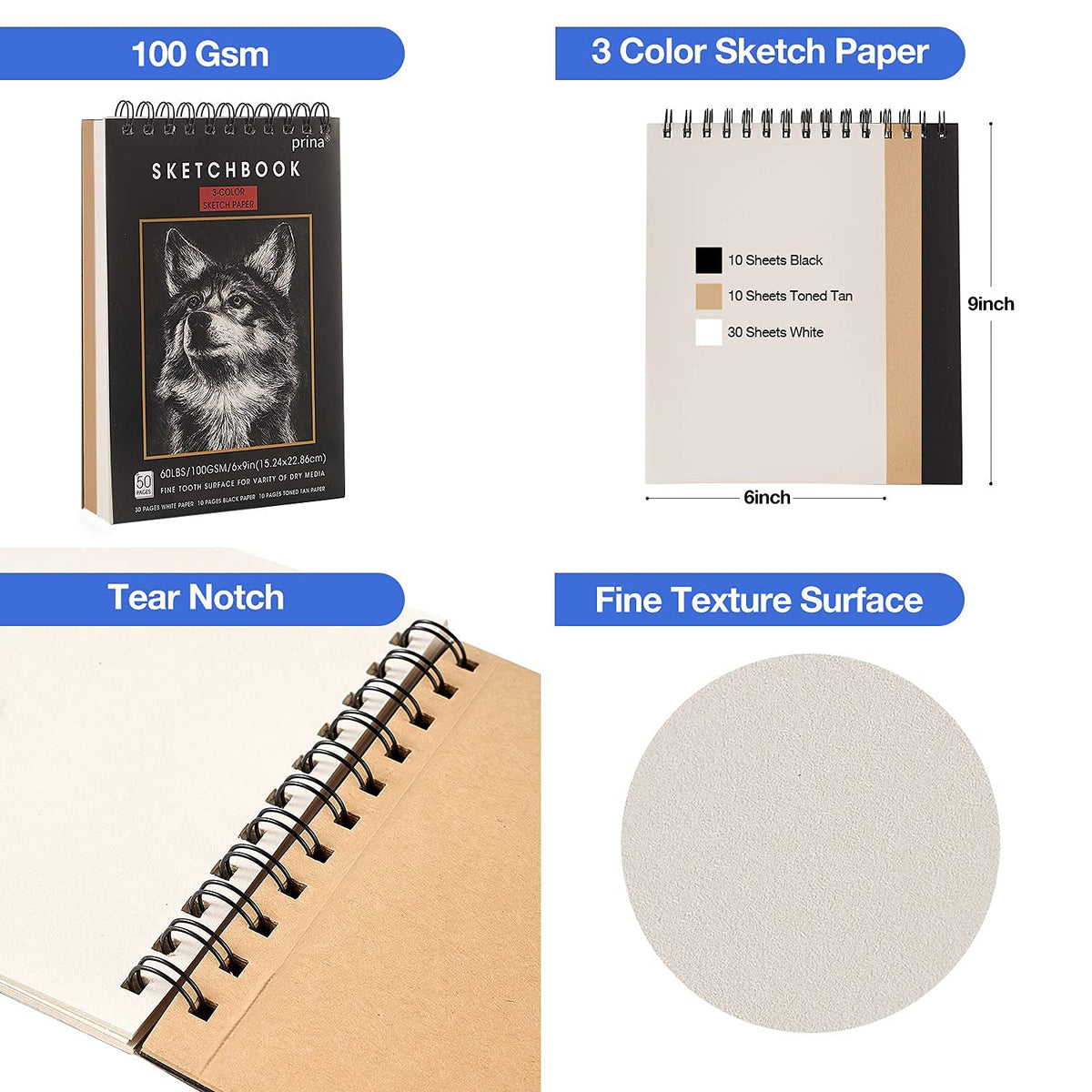 Discover the Prina Drawing Set Sketch Kit, featuring 100 Gsm sketch paper and fine texture, perfect for artists. Shop now at Curat Cart.
