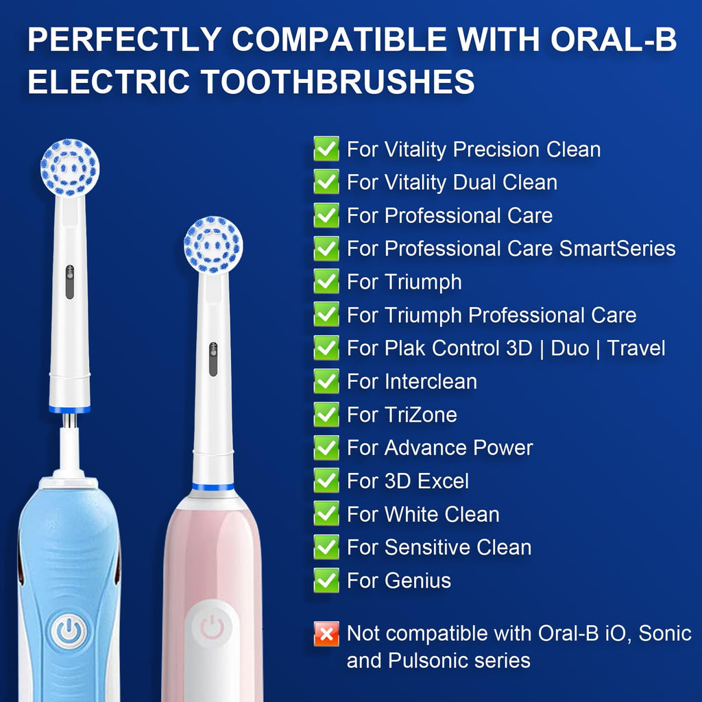 Pro Sensitive Gum Care Brush Heads are 100% authentic and available in India at Curat Cart, compatible with various Oral-B toothbrushes.