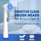 Pro Sensitive Gum Care Brush Heads for Braun Oral B, ensuring gentle care for gums. 100% Authentic, available at Curat Cart.