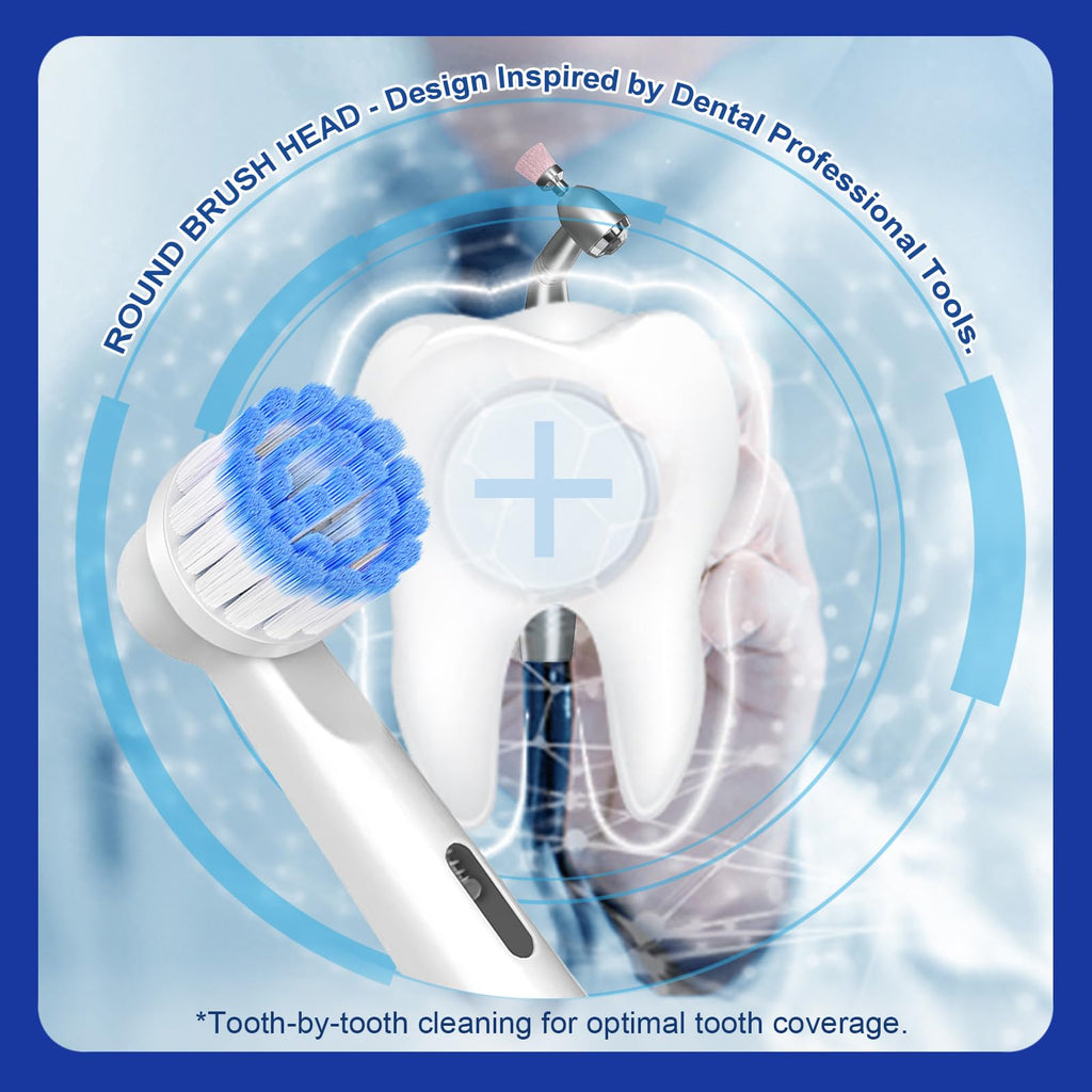 Pro Sensitive Gum Care Brush Heads from Curat Cart offer tooth-by-tooth cleaning for optimal dental hygiene. Perfect for daily use.