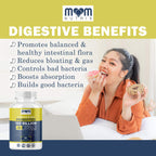 Ultimate Blend Probiotics 150 Billion CFU in official packaging by MOM Nutrix ensures digestive benefits. Available at Curat Cart.