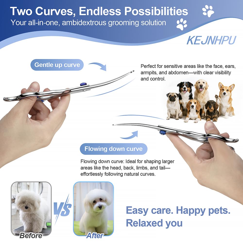 Professional Dog Grooming Scissors, specially curated by Curat Cart, offer gentle care for pets and effortless styling. Perfect for sensitive areas.