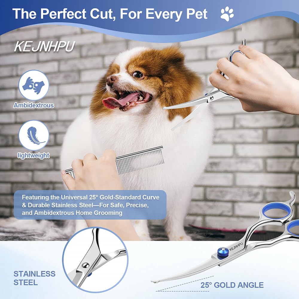 Premium imported Professional Dog Grooming Scissors from Curat Cart, featuring stainless steel and ergonomic design for precise pet care.