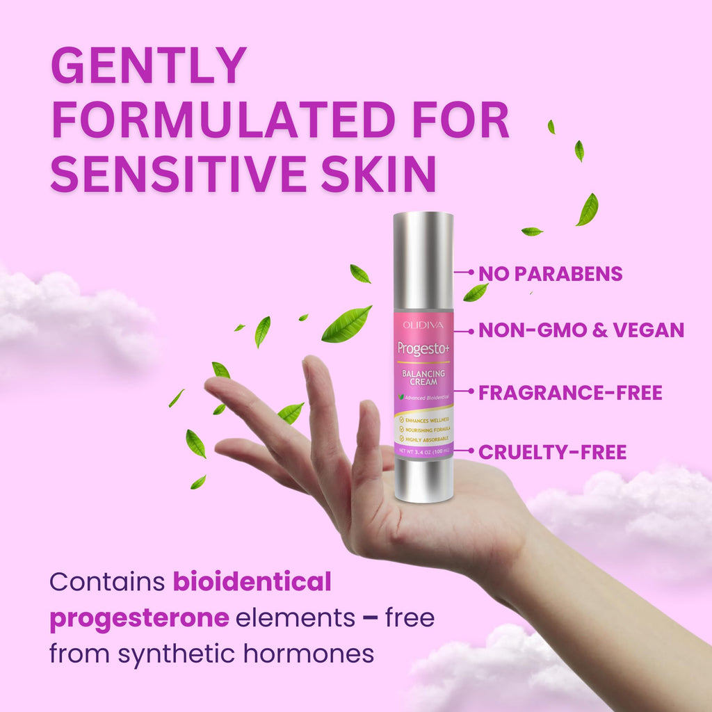 Discover Progesto+ Cream, a bioidentical hormone support for sensitive skin. Perfect for daily use, available at Curat Cart.