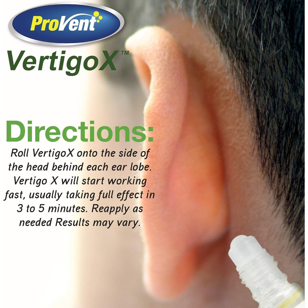 Provent Vertigo Relief Oil for quick relief. Verified by CuratCart, apply behind ear for fast results.