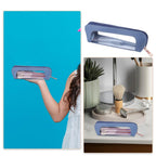 Elegant small clear makeup bag in soft PU leather, perfect for organizing cosmetics with a chic, modern look.