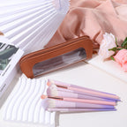 Chic Psyqtsuary small clear makeup bag in PU leather, ideal for organizing beauty essentials. Verified by CuratCart.