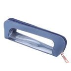 Psyqtsuary Small Clear Makeup Bag in soft PU leather with stylish zipper, perfect for organized storage. Verified by CuratCart.