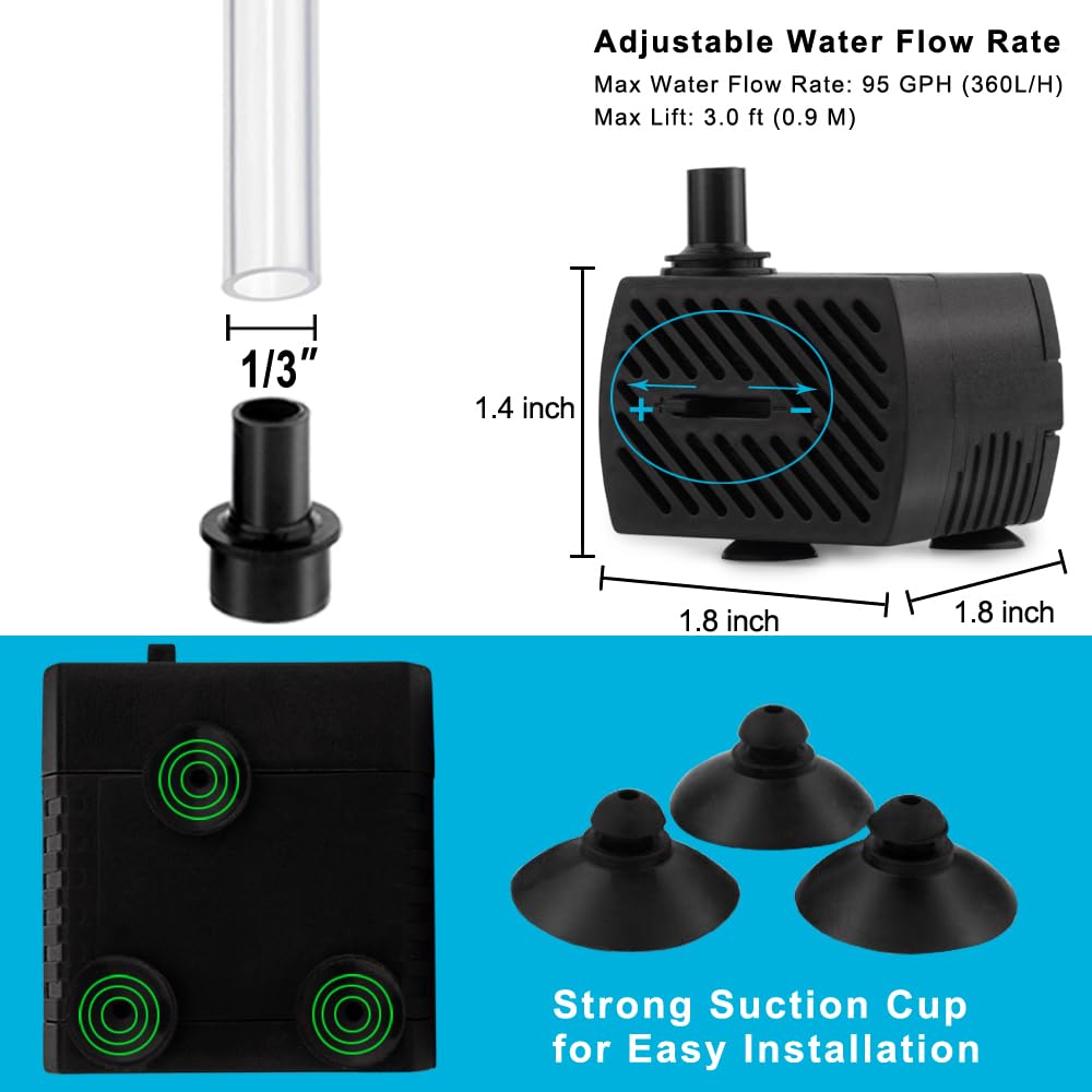Discover the PULACO Mini Water Pump, perfect for daily use with adjustable flow and easy installation. Available at Curat Cart.
