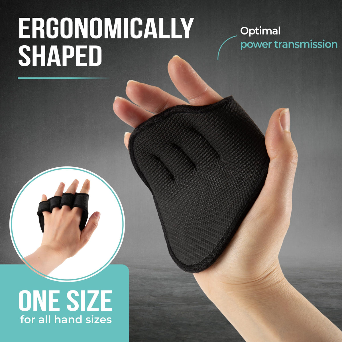 Ergonomically shaped PULLUP & DIP Neoprene Grip Pads in high-quality material for optimal power transmission, available at Curat Cart.
