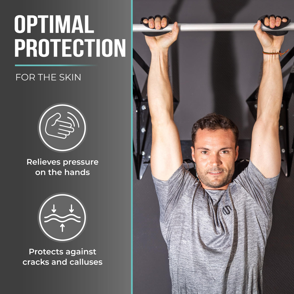 Experience optimal protection with PULLUP & DIP Neoprene Grip Pads, specially curated by Curat Cart for superior hand comfort.