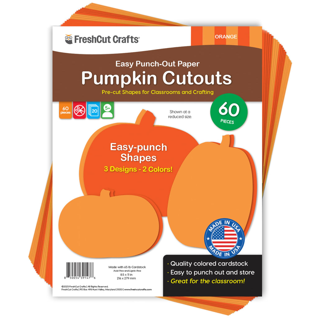 Discover premium imported Pumpkin Cutouts in orange, featuring 3 designs for crafting. Available at Curat Cart.