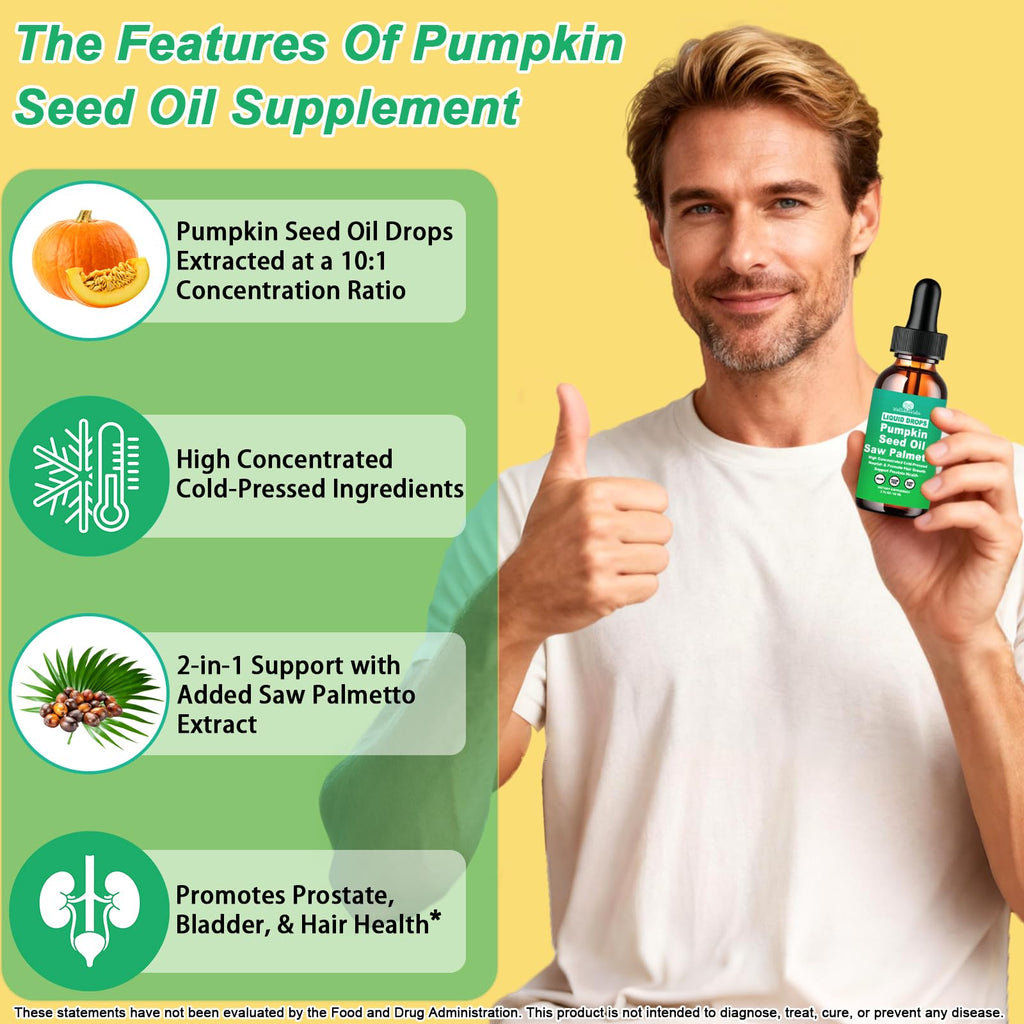 Pumpkin Seed Oil with Saw Palmetto, 100% Authentic, promotes prostate health. Available in India at Curat Cart.