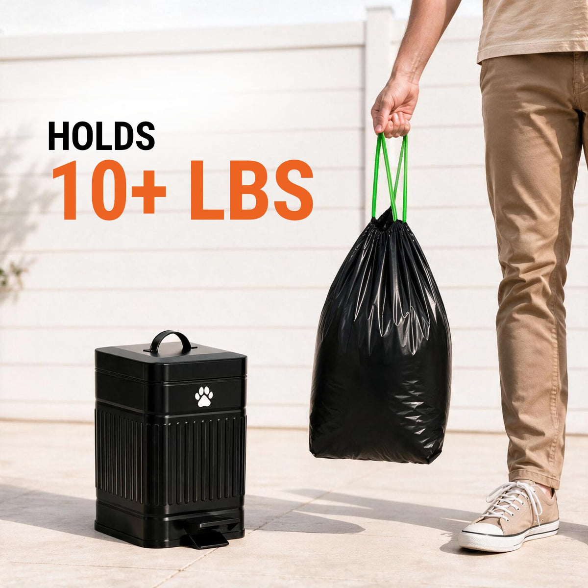 Pupzle Dog Poop Bin Liners, specially curated by Curat Cart, hold over 10 lbs, ensuring easy waste disposal for pet owners.