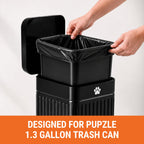 Pupzle Dog Poop Bin Liners fit perfectly in the 1.3-gallon trash can, ensuring 100% authenticity and availability at Curat Cart.