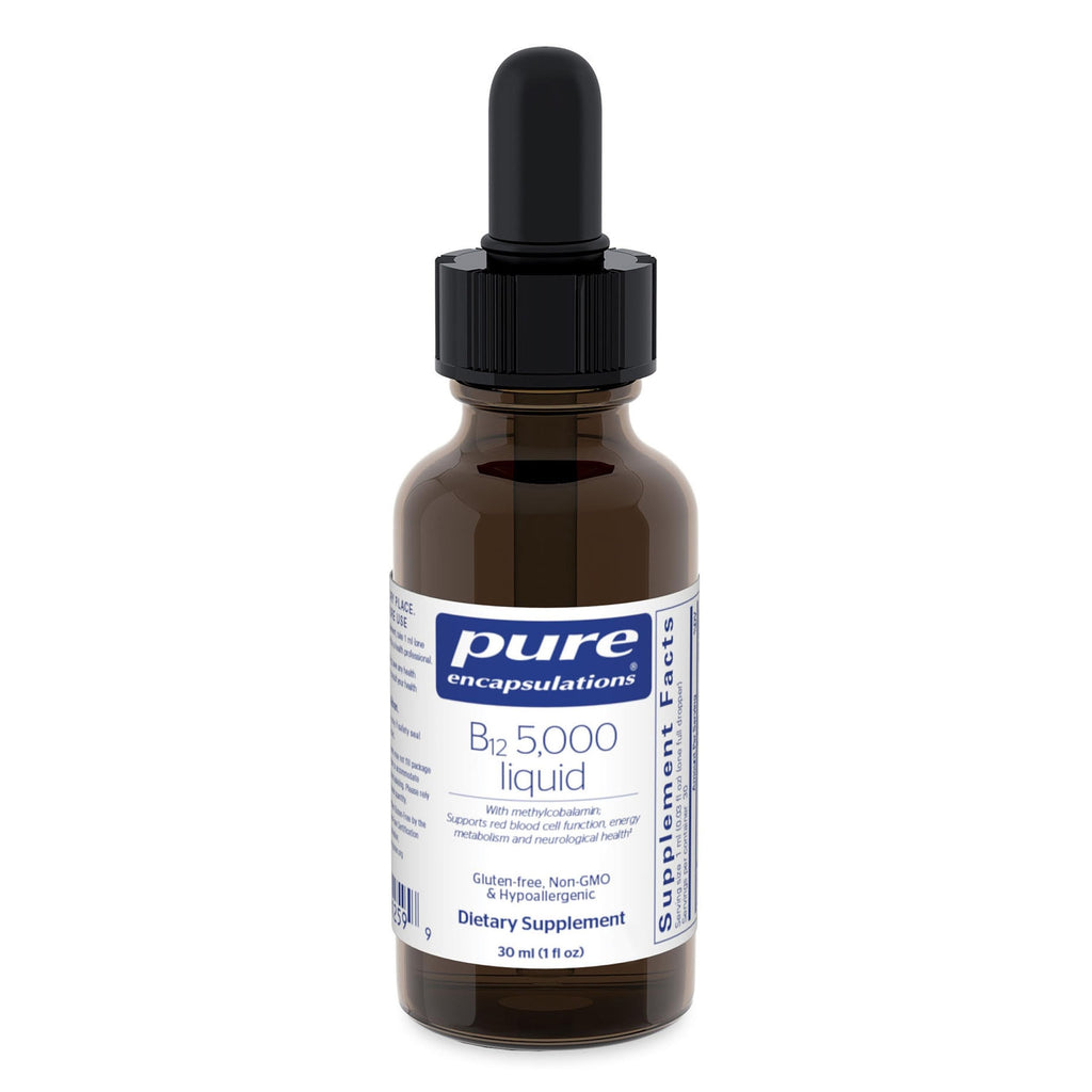 Premium imported Pure Encapsulations B12 liquid, a dietary supplement for energy support, available at Curat Cart.
