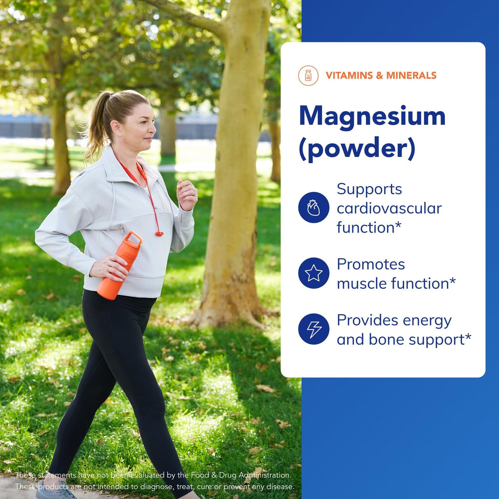 Pure Encapsulations Magnesium powder in official packaging, supports cardiovascular and muscle function, available at Curat Cart.
