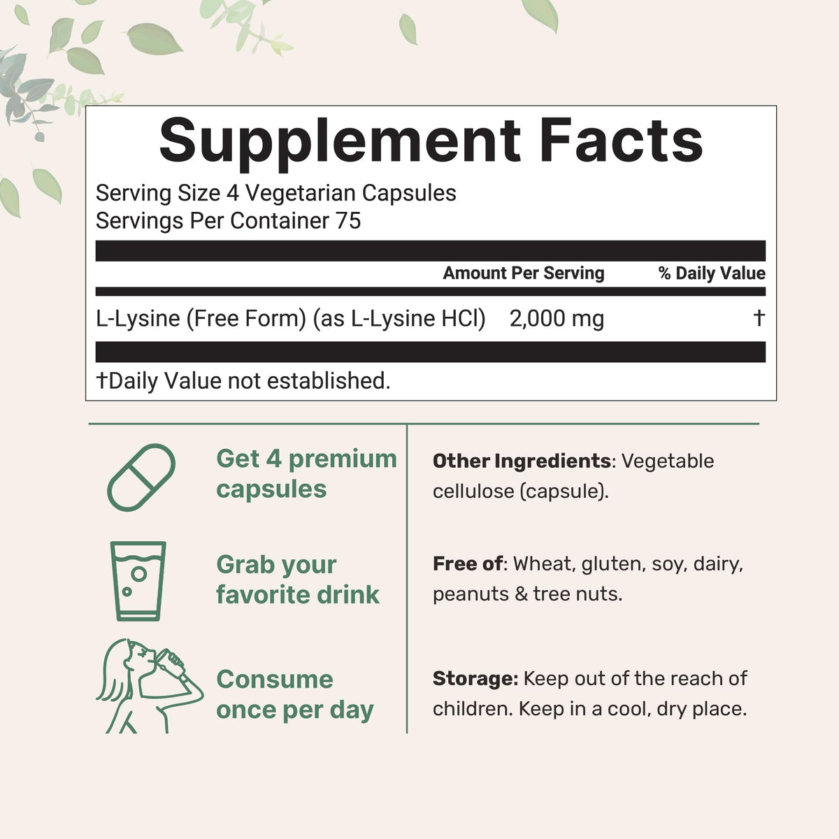 Pure L-Lysine 2000mg Veggie Capsules offer 100% Authenticity. Available in India at Curat Cart. Trusted health support.