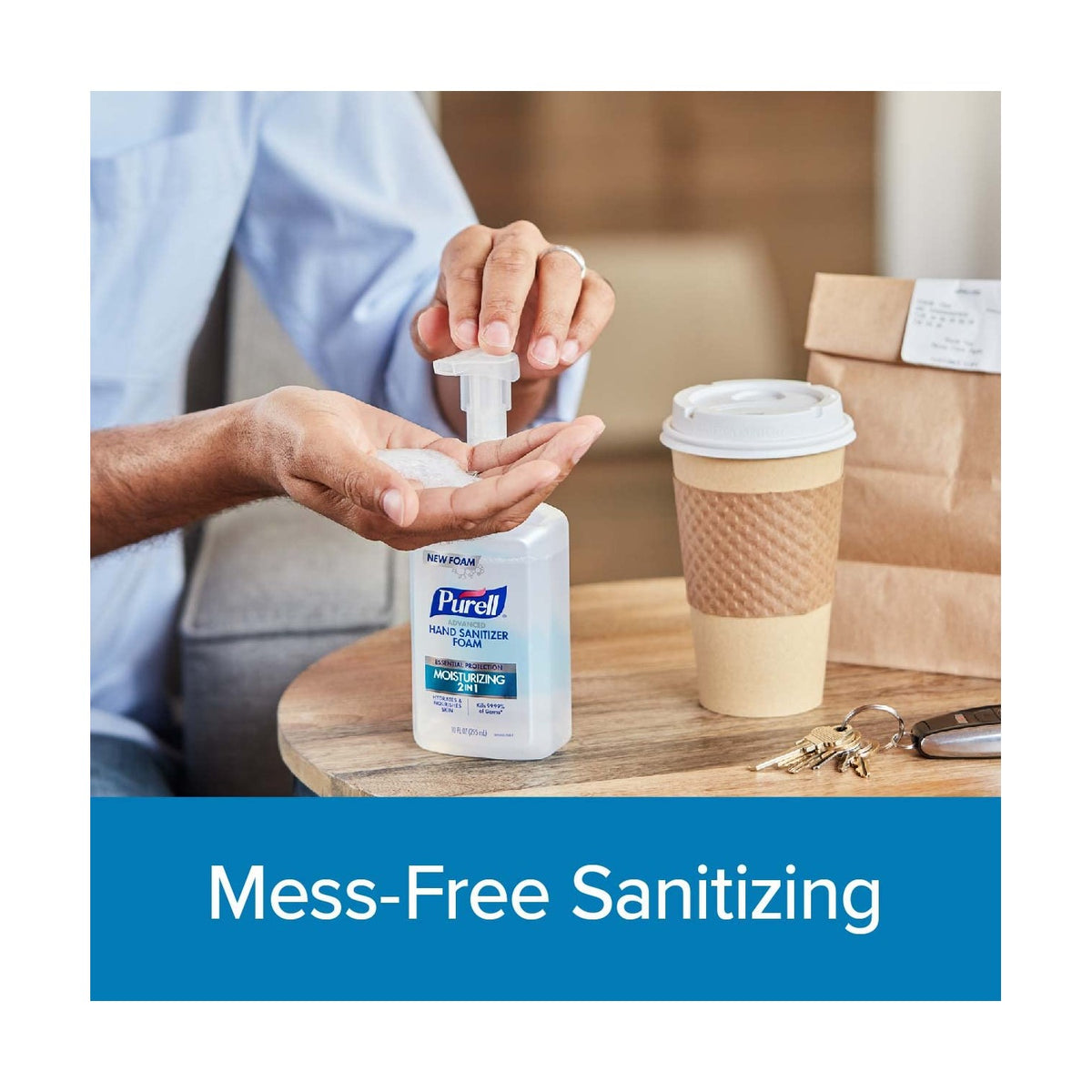 Experience mess-free sanitizing with Purell Moisturizing Hand Sanitizer Foam, specially curated by Curat Cart for your hygiene needs.