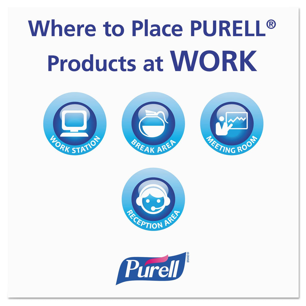 Discover optimal placement for PURELL Advanced Instant Hand Sanitizer at workstations, break areas, and meeting rooms for effective hygiene. Available at Curat Cart.