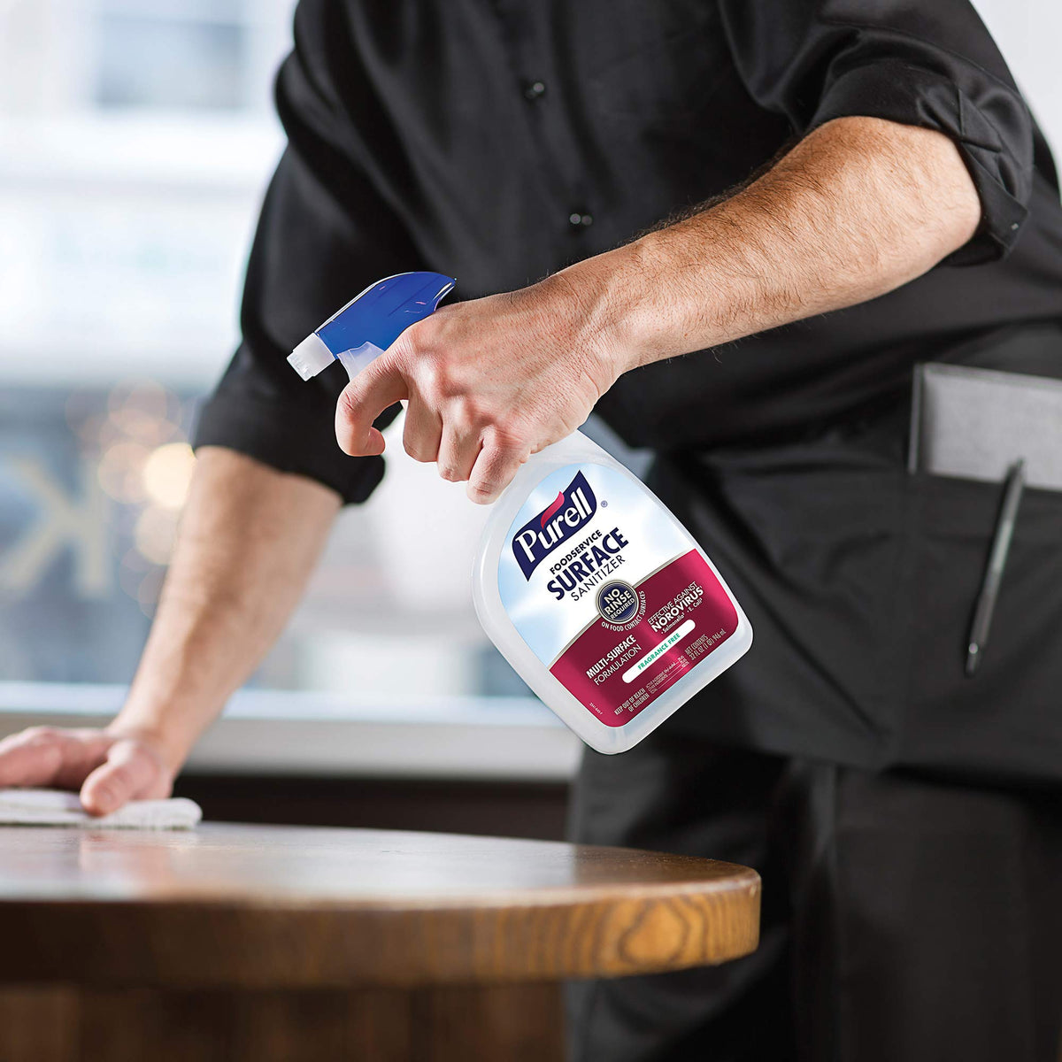 Purell Foodservice Surface Sanitizer showcased in official packaging, ideal for effective cleaning. Available at Curat Cart.