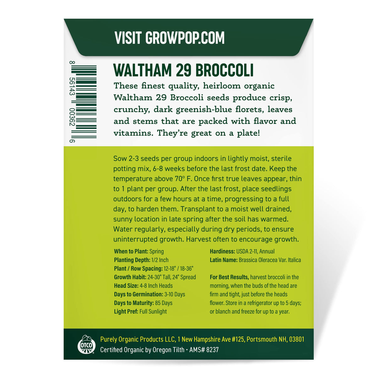 Discover Purely Organic Broccoli Seeds, perfect for home gardening. Grow fresh, nutritious broccoli with Curat Cart today.