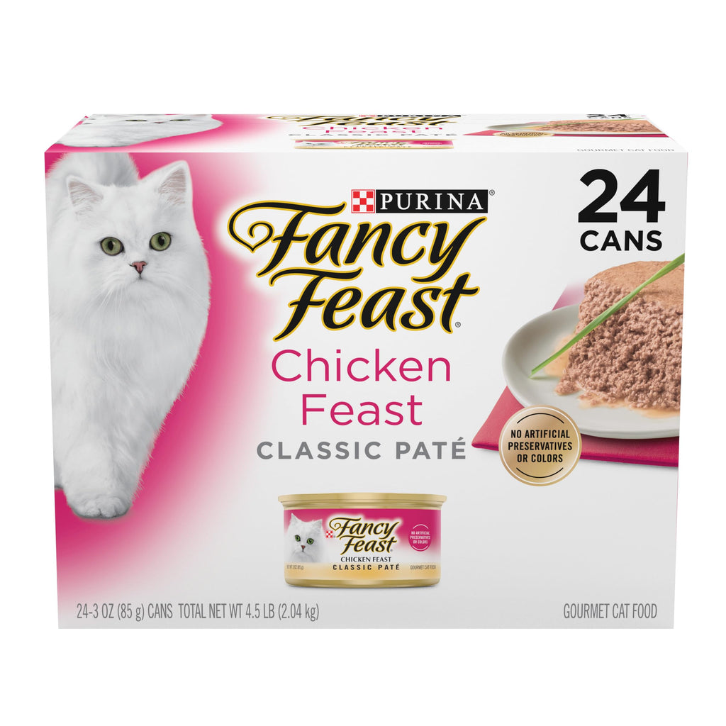 Indulge your cat with Purina Fancy Feast Chicken Pate, a premium imported delight available at Curat Cart. Gourmet taste in every bite.