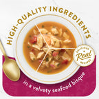 Indulge your cat with Purina Fancy Feast Seafood Bisque, made with high-quality ingredients. 100% Authentic, available at Curat Cart.