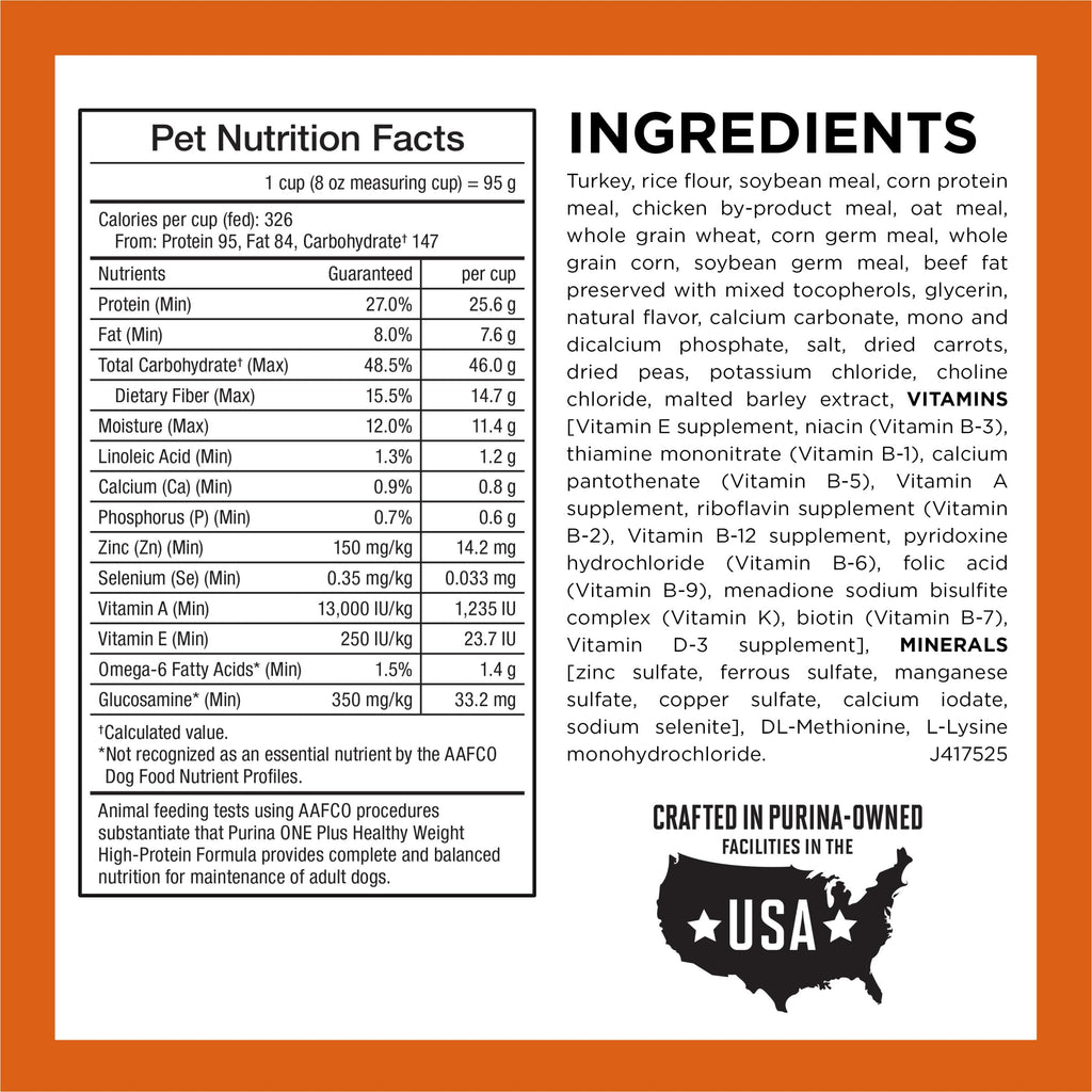 Purina ONE Healthy Weight Dog Food features quality ingredients for balanced nutrition. Perfect for maintaining your dog's healthy weight. Available at Curat Cart.