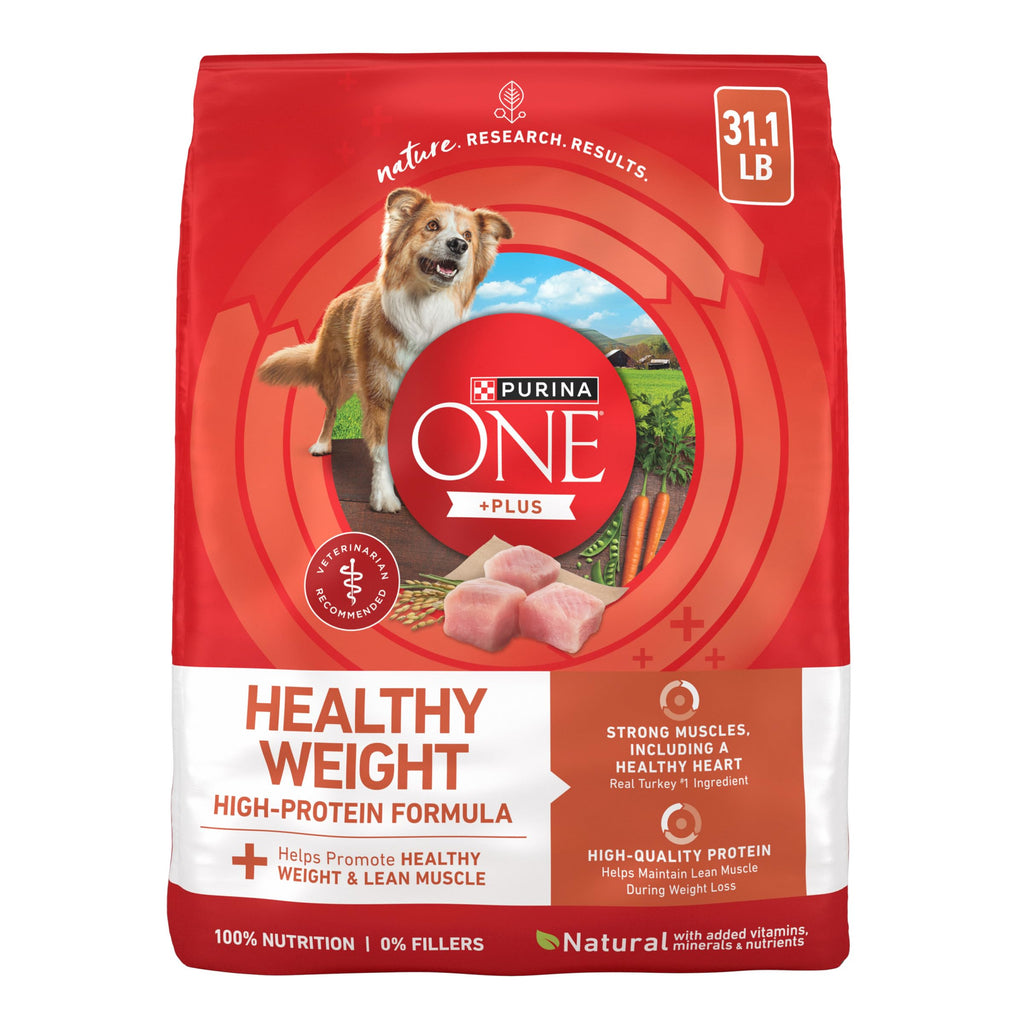 Purina ONE Healthy Weight Dog Food, a premium imported choice for maintaining healthy weight and muscle in dogs, available at Curat Cart.