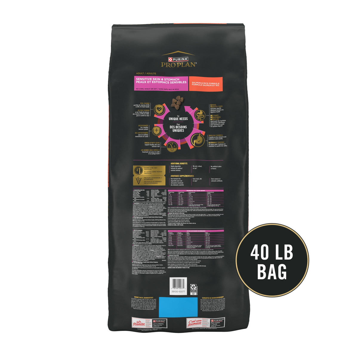 Purina Pro Plan Dog Food in a 40 lb bag, specially curated by Curat Cart for your pet's health and nutrition.