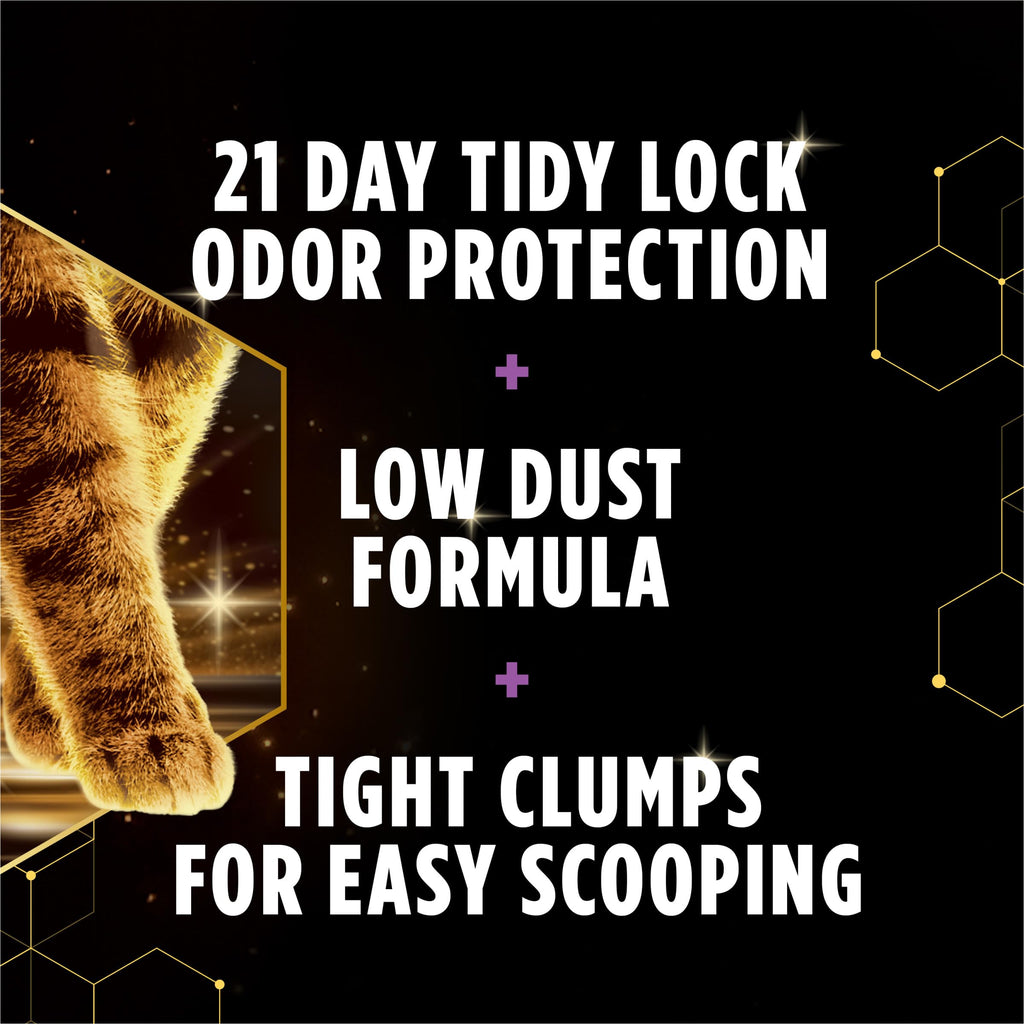 Experience Purina Tidy Cats Cat Litter with 21-day odor protection and low dust formula, perfect for daily use. Available at Curat Cart.