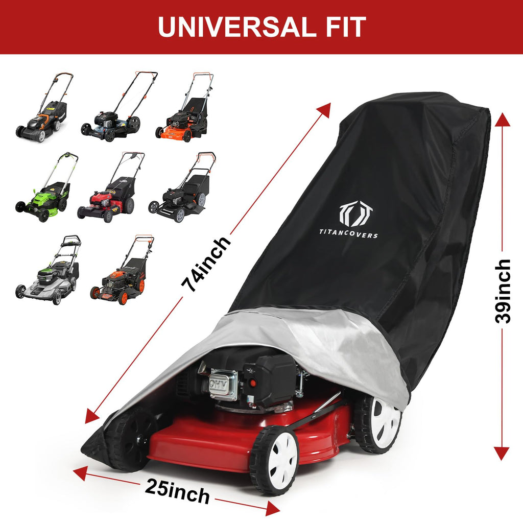 Universal fit lawn mower cover by Titan Covers, 100% Authentic, available in India at Curat Cart.