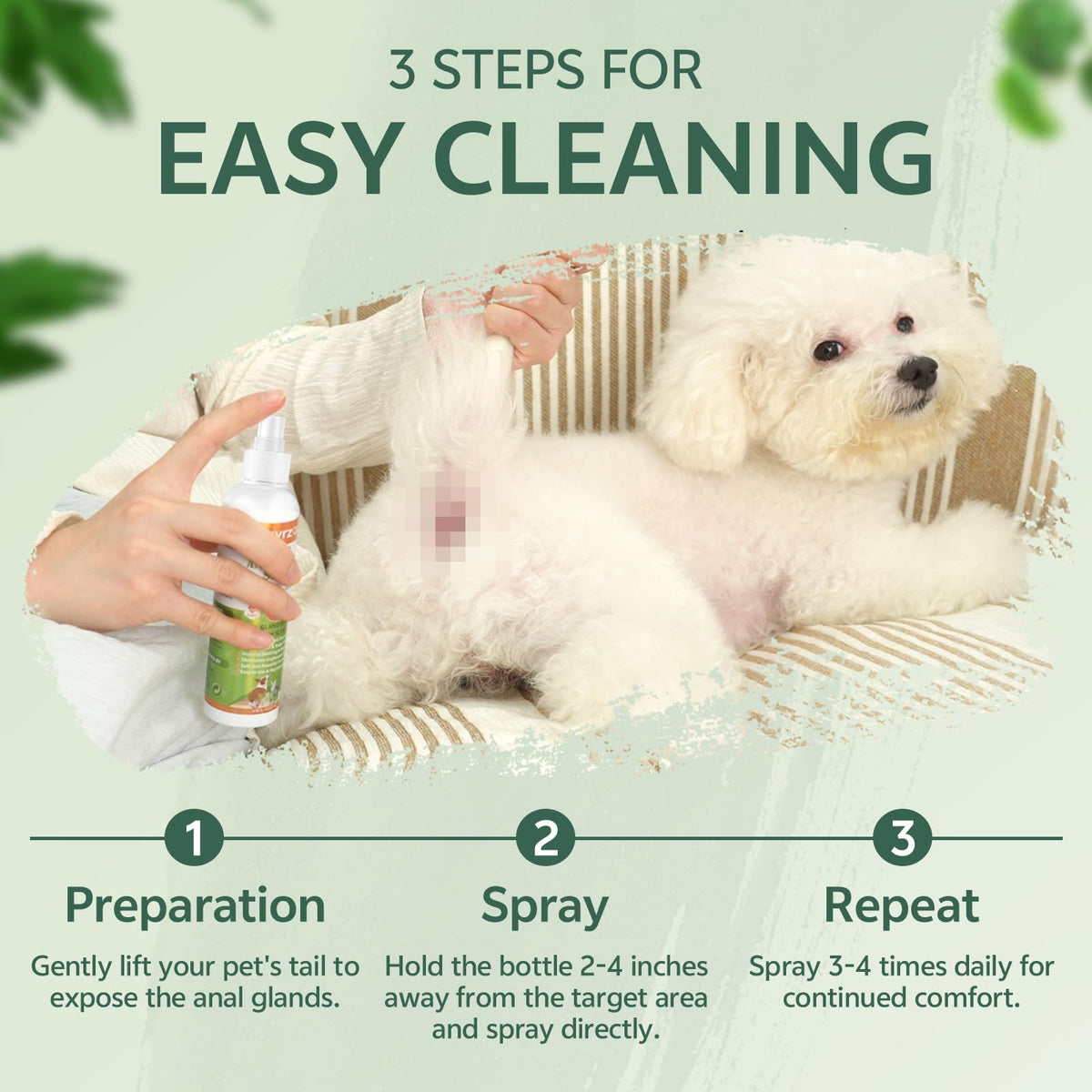 Premium imported puyrzoe Dog Anal Gland Spray for easy cleaning. Available at Curat Cart for your pet's comfort.