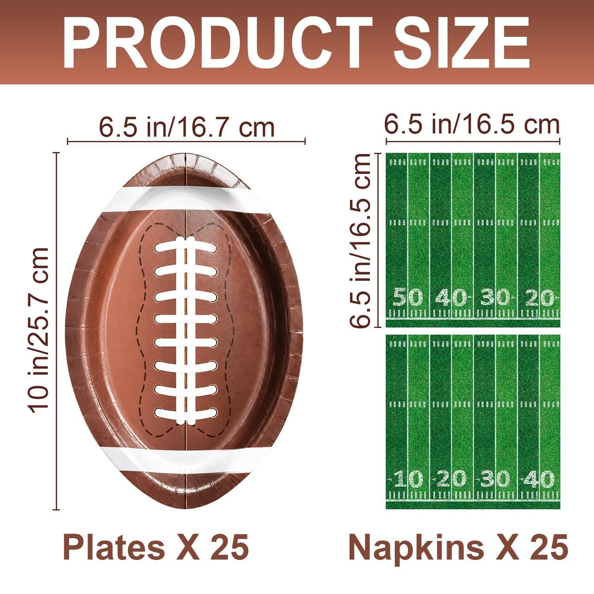 QIYANPAX Football Party Decorations include 25 plates and 25 napkins, perfect for celebrations. 100% Authentic and available in India at Curat Cart.