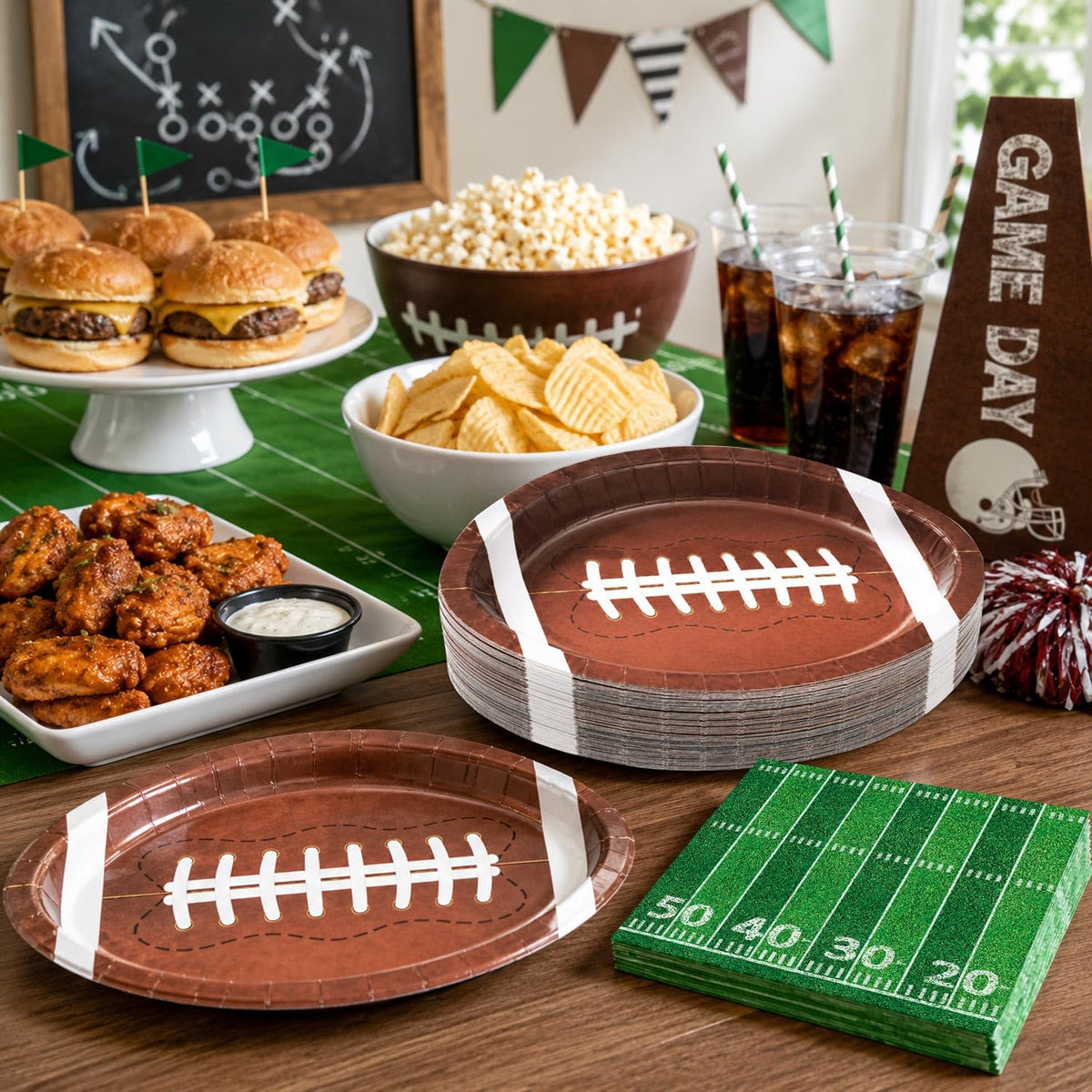 Celebrate with QIYANPAX Football Party Decorations, featuring authentic plates and snacks for game day. Available in India at Curat Cart.