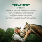 Quest Plus Dewormer for Horses, specially curated by Curat Cart, ensures effective treatment for equine parasites. Shop now.
