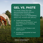 Quest Plus Dewormer for Horses effectively treats small strongyles and tapeworms. Perfect for optimal equine health. Available at Curat Cart.