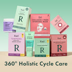 Rael Organic Cotton Pads in official packaging, showcasing premium quality for menstrual care. Available at Curat Cart.