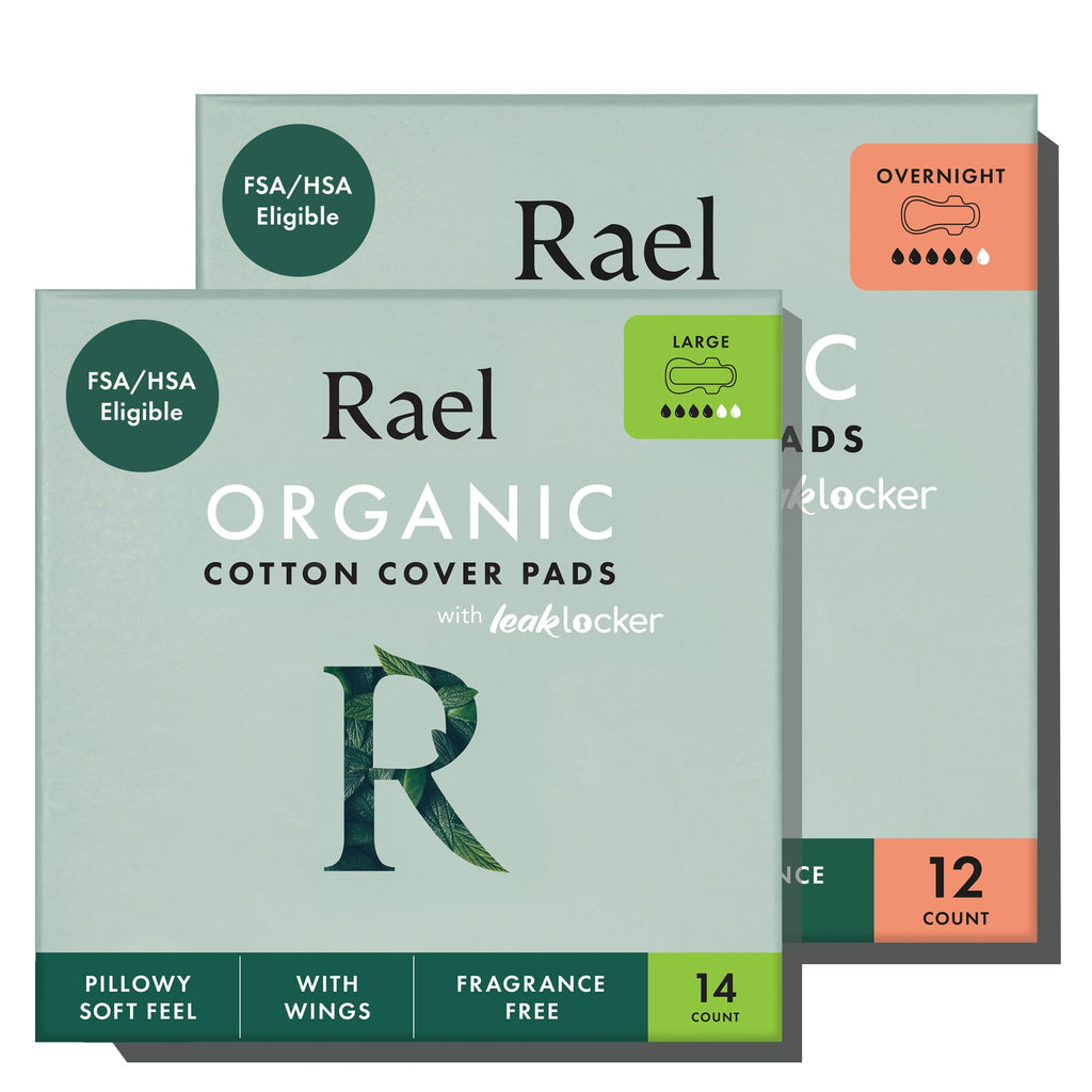 Discover Rael Organic Cotton Pads, a premium imported choice for comfort and protection, available at Curat Cart.