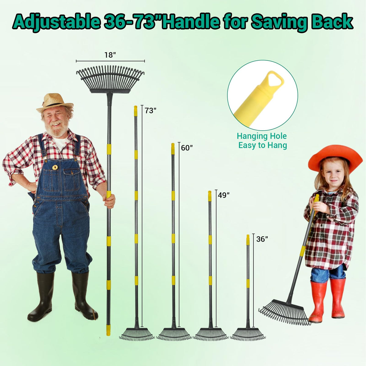 Discover the Heavy-Duty Garden Rake with adjustable handle lengths, specially curated by Curat Cart for premium gardening needs.