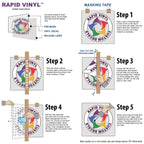 Detailed installation instructions for Rapid Vinyl Wall Lettering Decal featuring high-quality materials, available at Curat Cart.